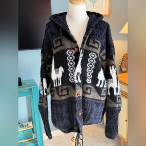 Handwoven Otavalo Wool Hooded Sweater | Men’s L | Artisan Luxury